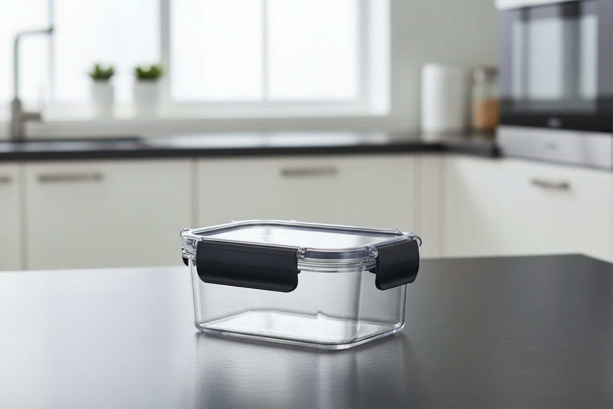 Boîte transparente plan de travail cuisine lumineuse