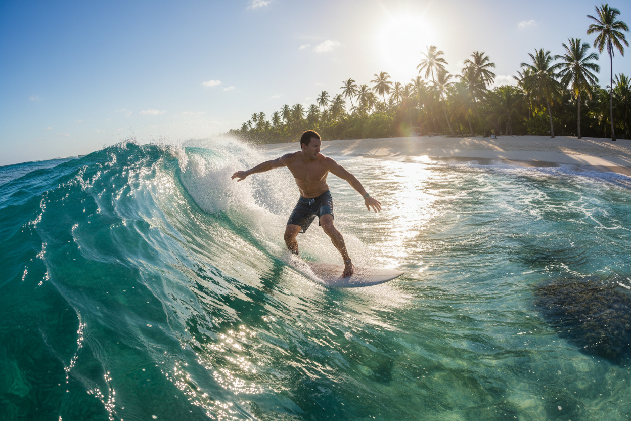 Surfeur lifestyle estival